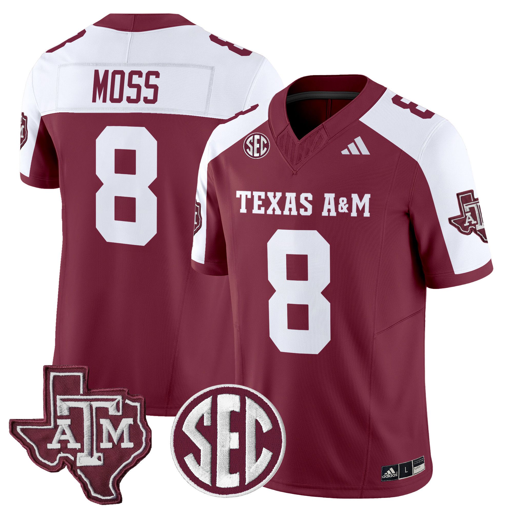 Men Texas A&M Aggies #8 Moss Red 2024 Vapor Limited NCAA Jersey->ncaa teams->NCAA Jersey